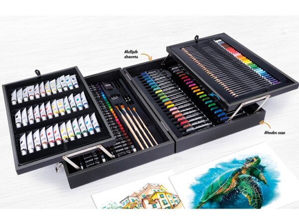 Artico 174-Delige Tekendoos/Schilderset - Aquarel