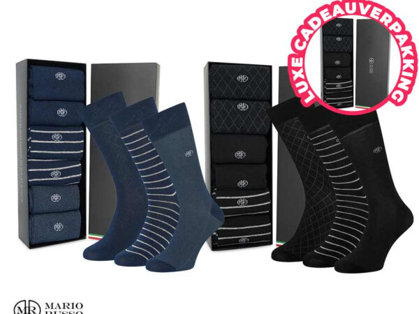 6-Pack Mario Russo Premium Sokken In Cadeauverpakking - Set Met Verschillen ...