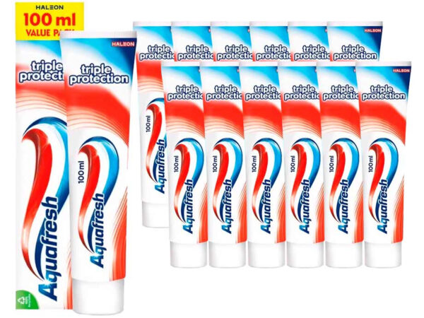 12-Pack Aquafresh Triple Protection 100 ml - Voor Een Gezond Gebit En Tandv ...