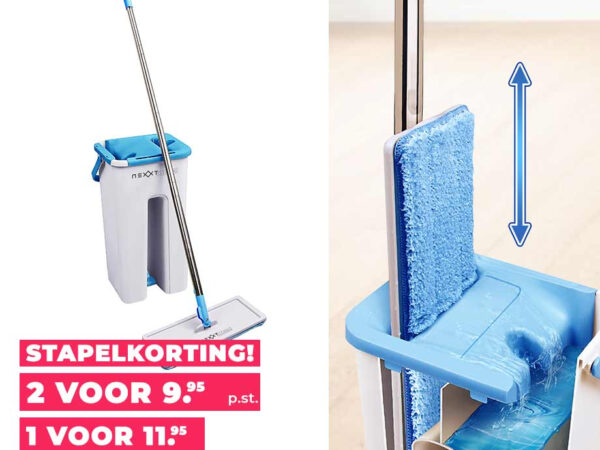 2-In-1 Flat Mop Dweilsysteem - Licht In Gebruik! ...