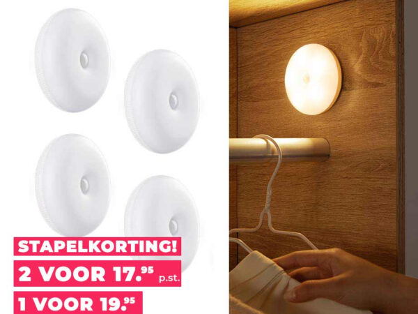 4-Pack Flinq Motion LED Lampen - Oplaadbaar Dus Makkelijk Te Installeren! ...