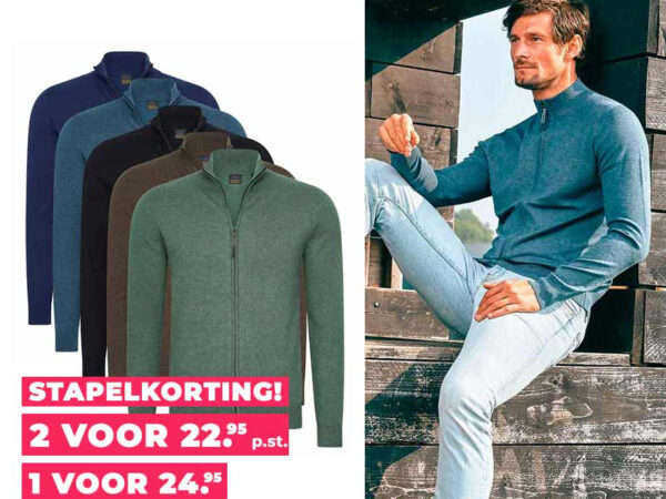 Mario Russo Full Zip Cardigan - Verkrijgbaar In 5 Kleuren! ...