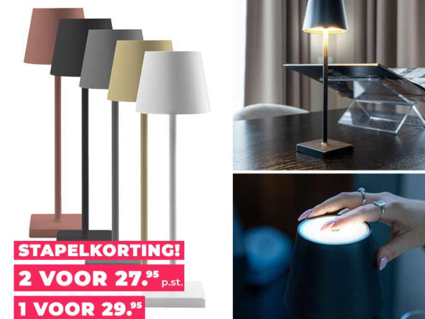 Tafellamp Draadloos Aluminium - Voor Binnen En Buiten! ...