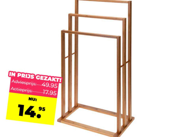 Bamboe Handdoekenrek - Met 3 Spijlen! ...