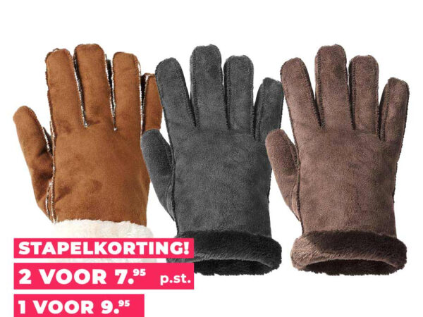 Handschoenen Kunstnubuck Leer - In 3 Kleuren! ...