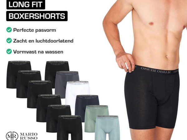 6-Pack Mario Russo Long Fit Boxers - Blijft Beter Zitten! ...