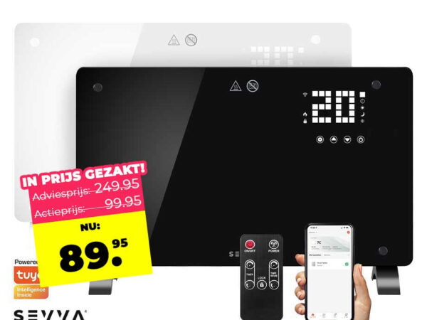 SEVVA® Slimme Paneelverwarming 2000W - Met Handige Tijdschema's