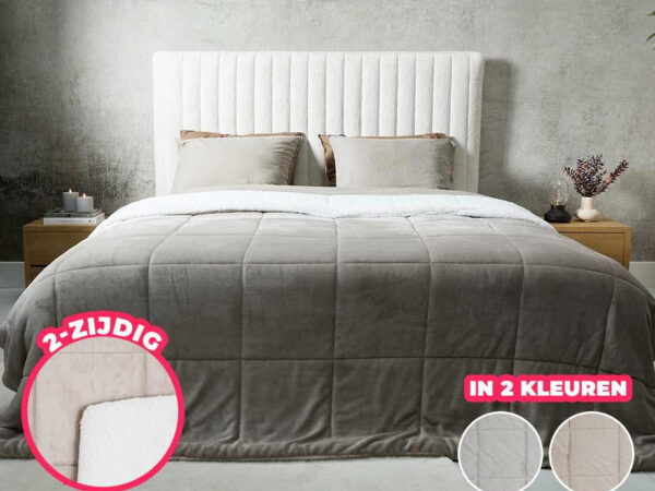 2-Zijdige Luxe Sherpa Deken - Met Fluweel- En Schaapkant! ...
