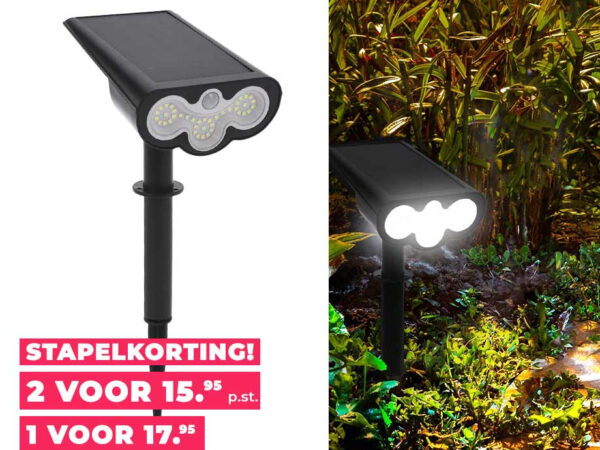 XL Solar Spot Light Met Schemersensor - Geeft Een Mooi Effect Op Planten En ...
