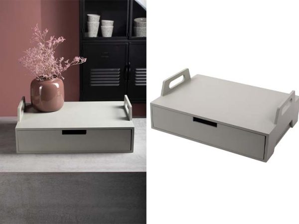 Gusta Dienblad - Laptoptafel - Hout - Grijs - 41 x 30 x 14